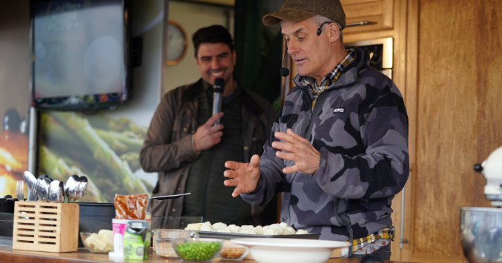 TV Chef Phil Vickery cooking at Bishop Auckland Food Festival.
